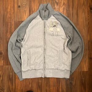 Vintage 90s Abercrombie and Fitch Zip Up Athletic Varsity Sweatshirt Size XL